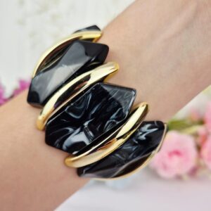 Acrílico piedra hexagonal negro