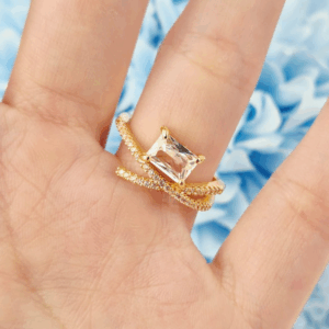 Churumbela con zirconia rectangular