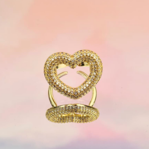 Anillo corazón contorno chunky