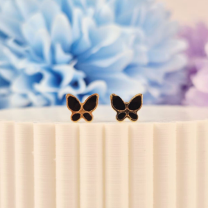 Mariposa negro esmaltado