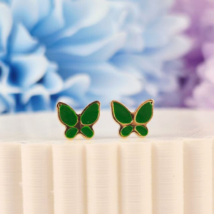 Mariposa esmaltada verde